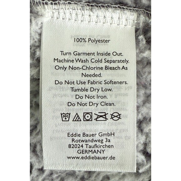Eddie Bauer Women's Gray Sherpa Fuzzy Vest Open Front Teddy Fleece Cozy Soft Med - Picture 6 of 8